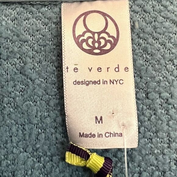 Te Verde Blue Plush Teddy Cozy Sherpa Fleece Pullover Half Zip Sweater - Picture 7 of 8